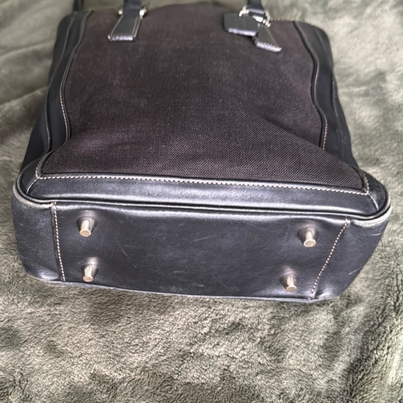 Coach Vintage Classic Legacy Brown Leather and Linen Bonnie Bucket Tote - Picture 5 of 16